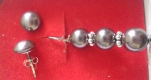 Set fin din argint 925 cu perle gri sidefate